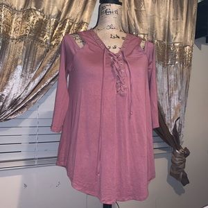 Cold shoulder too long sleeve